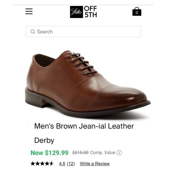 Reaction by Kenneth Cole Men\'s Brown Jean-ial Leather Derby Oxford’s main image 5
